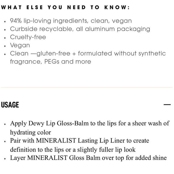 🌻 BARE MINERALS STRENGTH DEWY LIP GLOSS-BALM NEW FULL SIZE - Picture 7 of 7